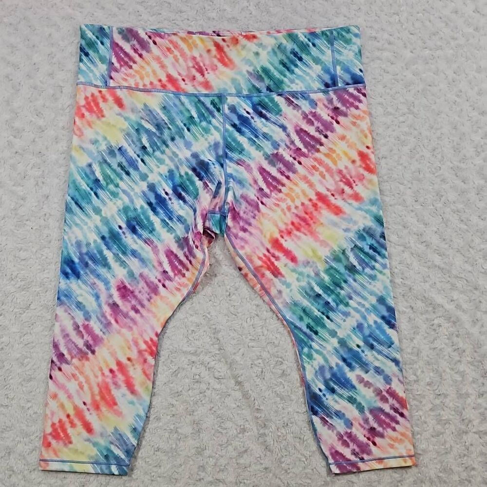 Athleta womens Size 3x Love Proudly Tie Dye 7/8 Tight Gym Workout Yoga Run HIIT